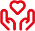 Hands holding heart icon