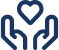Hands holding heart icon