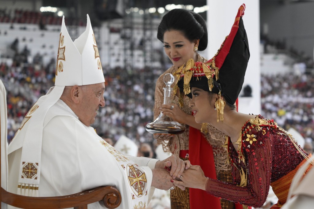 Pope Francis celebrating Mass in Indonesia. 