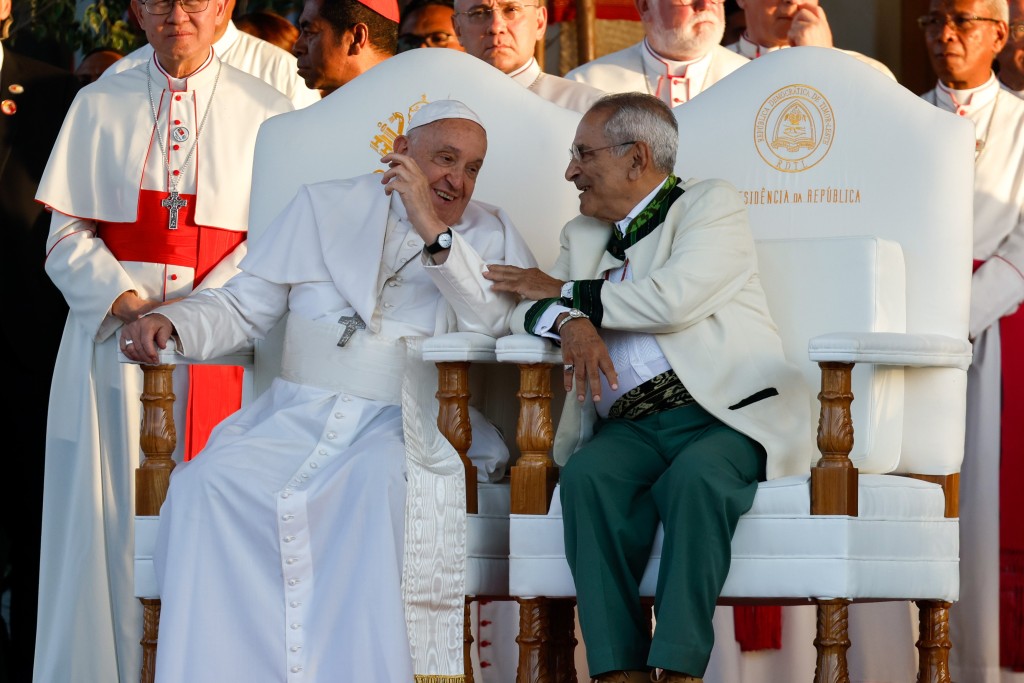 Pope Francis and President of Timor-Leste José Ramos-Horta . (CNS photo/Lola Gomez)