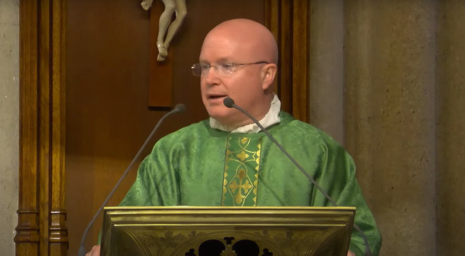 Fr. Roger J. Landry giving homily on World Mission Sunday